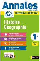 Annales abc du bac 2024 - histoire-géographie 1re - corrigé