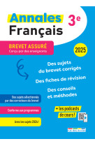 Brevet assuré - annales - français - 3e - 2025