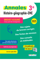 Brevet assuré - annales histoire-géographie-emc - 3e - 2025