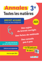 Brevet assuré - annales - toutes les matières - 3e - 2025