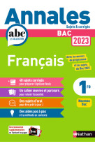 Annales bac 2023 français 1ère corrigés