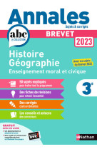 Annales brevet 2023- histoire géographie enseignement moral et civique - corrigé