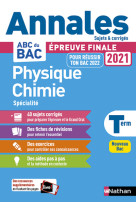 Annales bac 2021 physique chimie term - corrigé