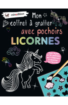 Mon coffret à gratter avec pochoirs - licornes