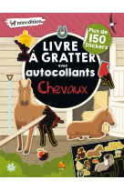 Livre à gratter avec autocollants - chevaux