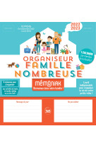 Organiseur familial mémoniak spécial famille nombreuse, calendrier mensuel 6 colonnes, 12 mois