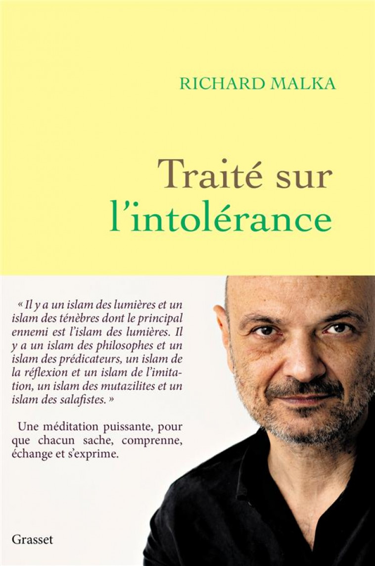 TRAITE SUR L'INTOLERANCE - MALKA RICHARD - GRASSET