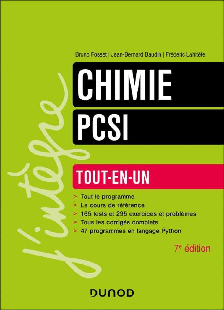 CHIMIE TOUT-EN-UN PCSI - 7E ED. - FOSSET  BRUNO  - DUNOD