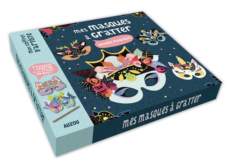 MON COFFRET D'ARTISTE - MES MASQUES À GRATTER - MONDE MAGIQUE - Guesne Maude - AUZOU