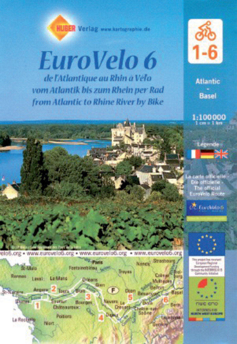 Eurovélo 6 (LOT DE 6 CARTES sous blister) -  - KARTOGRAPHIE