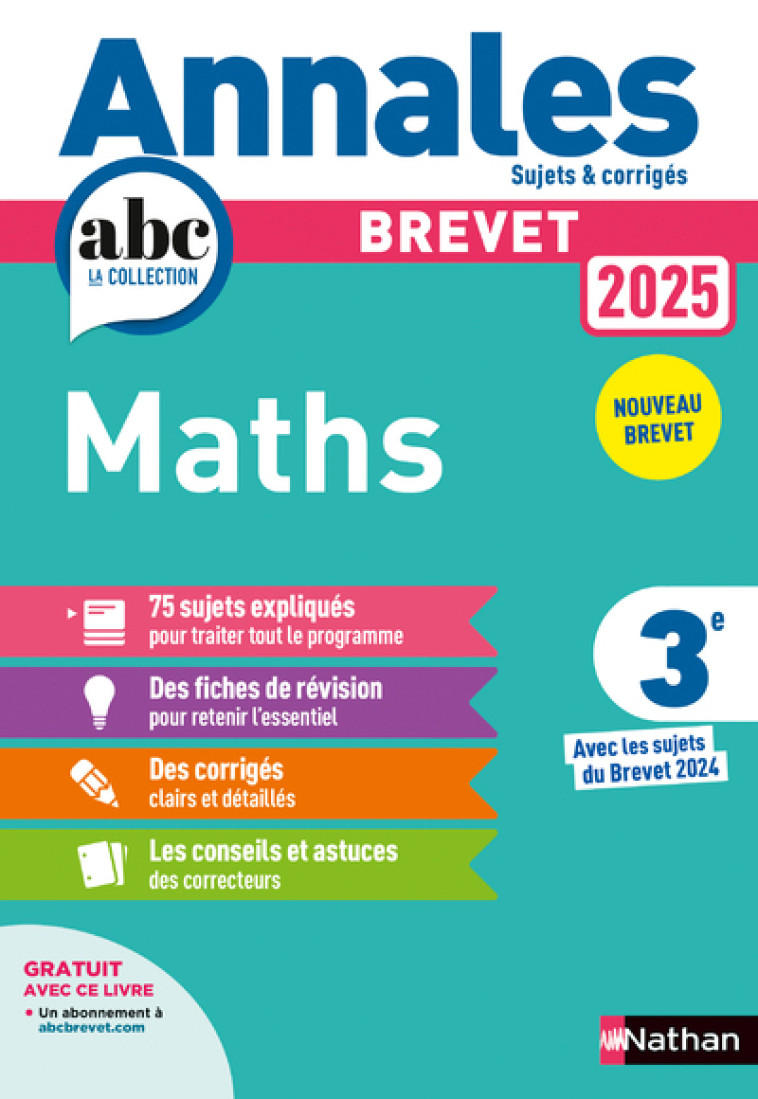 Annales Brevet 2025 Maths - Corrigé - Feugère Carole, Mora Gilles - NATHAN