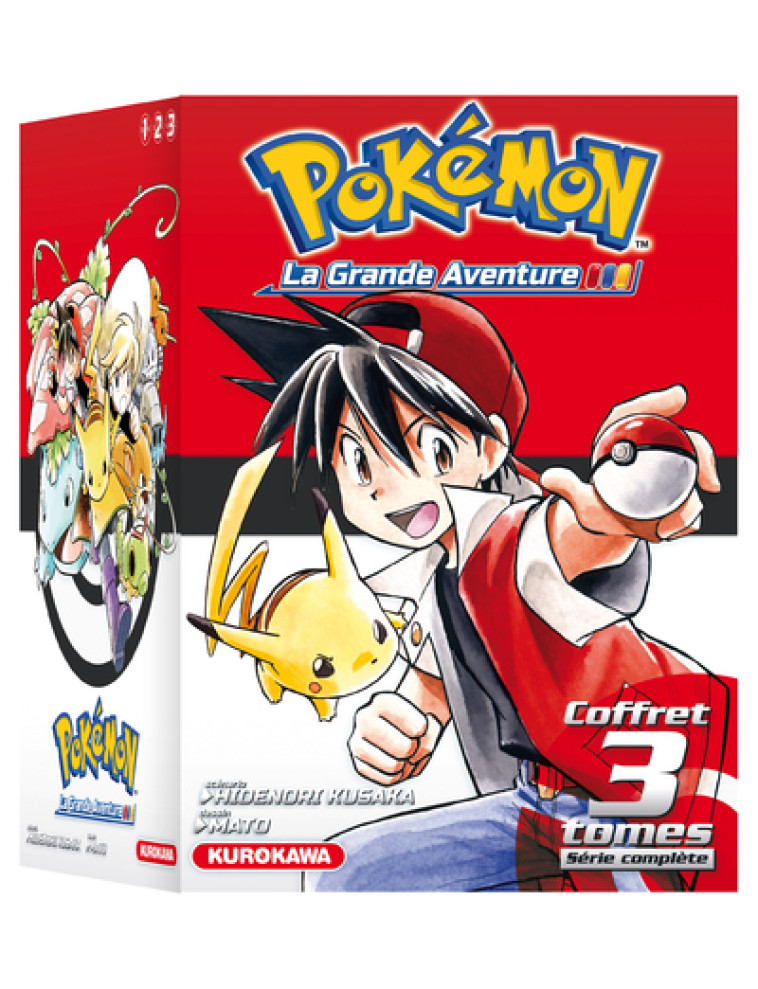 Coffret Pokémon La Grande Aventure (tomes 1-2-3 + Guide Pokémon) - Kusaka Hidenori, Mato Mato - KUROKAWA