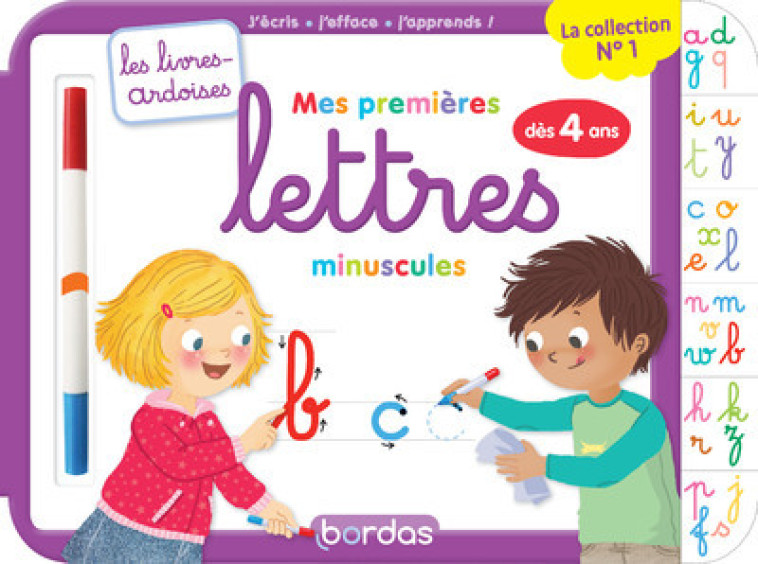 LES LIVRES-ARDOISES - MES PREMIÈRES LETTRES MINUSCULES - HUDRISIER/LESCOAT - BORDAS