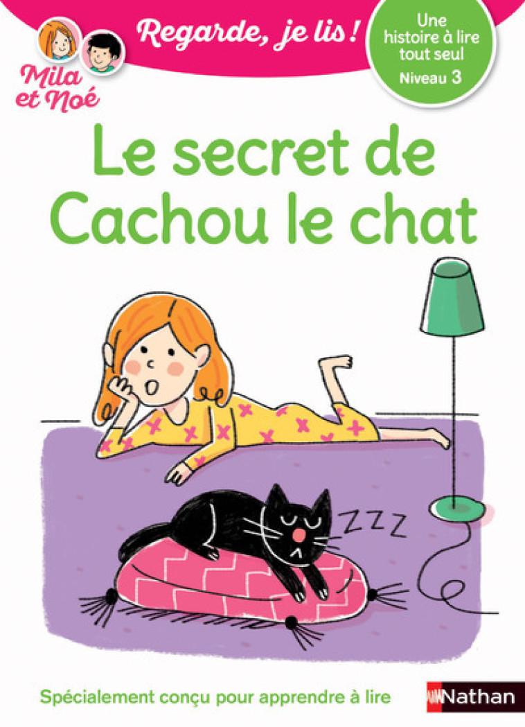 Le secret de Cachou le chat - Niveau 3 Regarde, je lis ! Une histoire à lire tout seul - Éric Battut, Marion Piffaretti - NATHAN