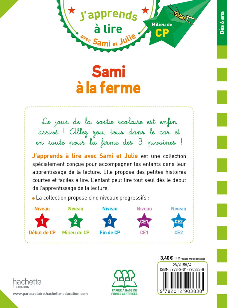 Sami et Julie CP Niveau 2 Sami à la ferme - Emmanuelle Massonaud - HACHETTE EDUC