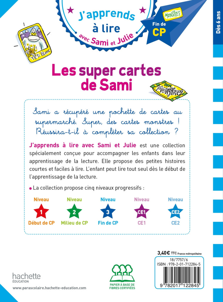 Sami et Julie CP niveau 3 Les super cartes de Sami - Emmanuelle Massonaud - HACHETTE EDUC