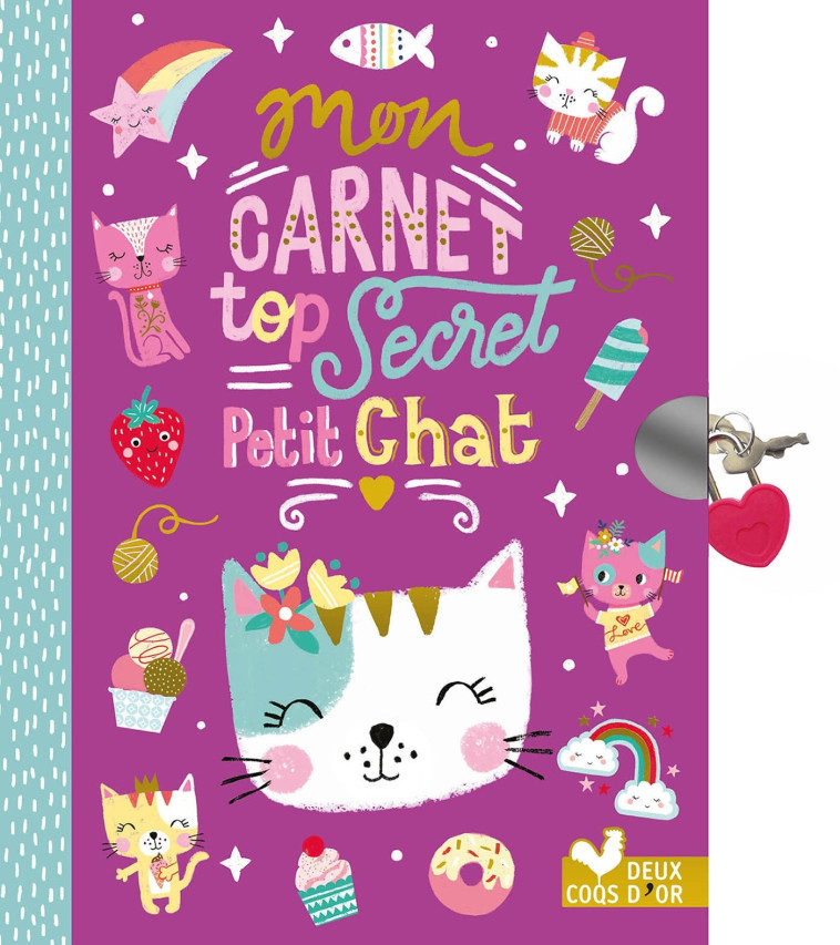 Mon carnet top secret petit chat - Louise Anglicas - DEUX COQS D OR