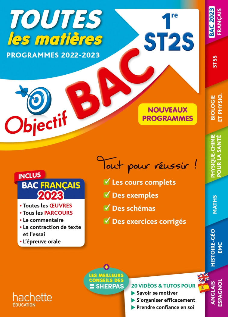 Objectif BAC 2023  - 1re ST2S  Toutes les matières - Catherine Duffau - HACHETTE EDUC