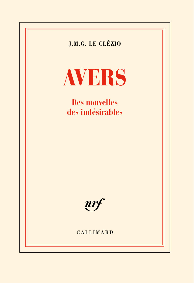 Avers - J. M. G. Le Clézio - GALLIMARD