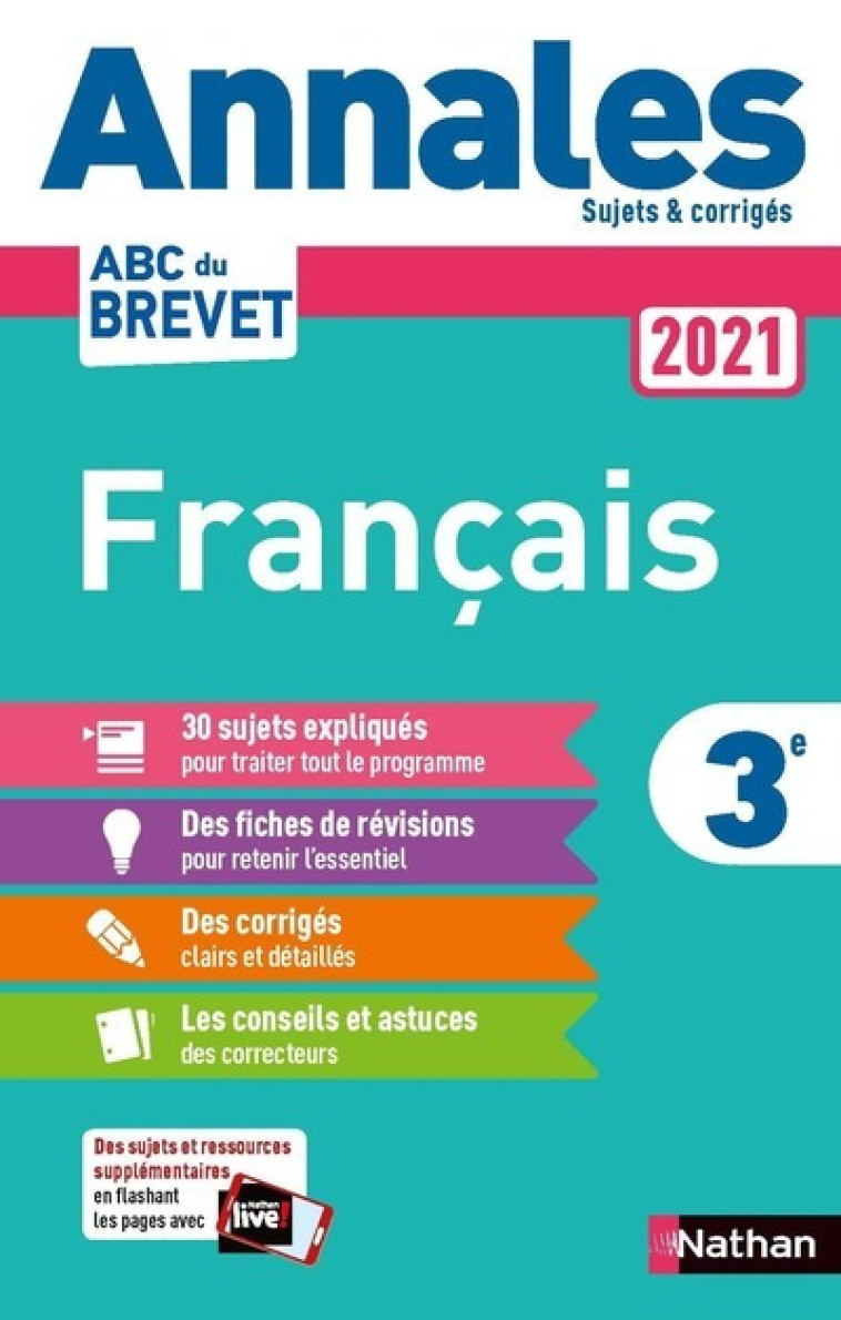 Annales Brevet 2021 Français - Corrigé - Thomas Bouhours - NATHAN