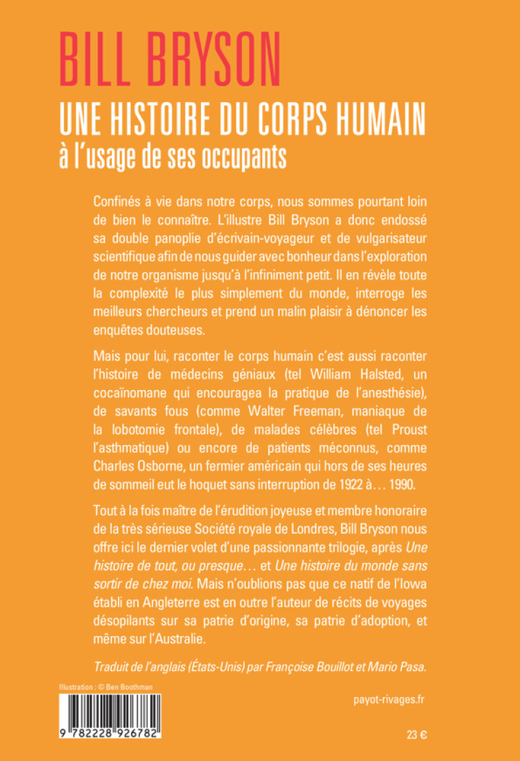 Une histoire du corps humain à l'usage de ses occupants - Bill Bryson - PAYOT