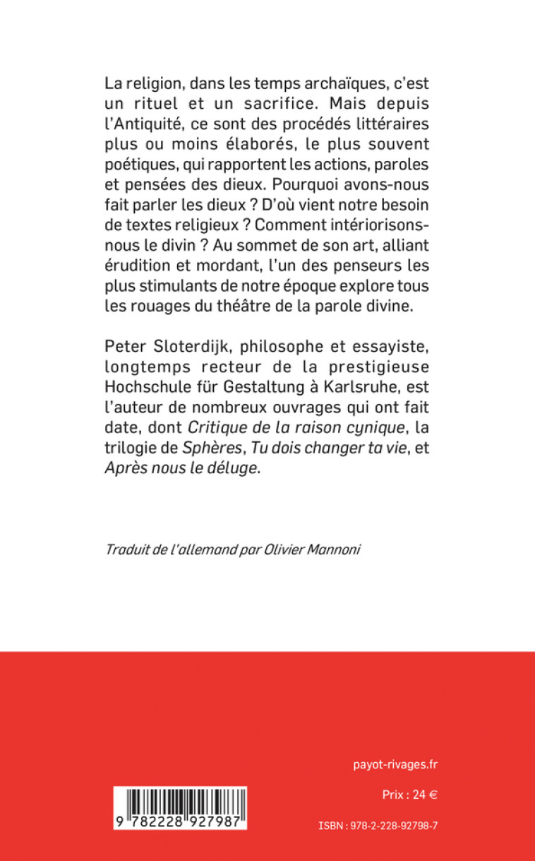 Faire parler le ciel - Peter Sloterdijk - PAYOT