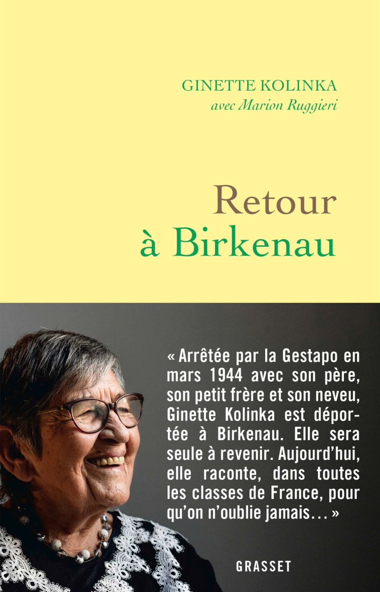 Retour à Birkenau - Ginette Kolinka - GRASSET