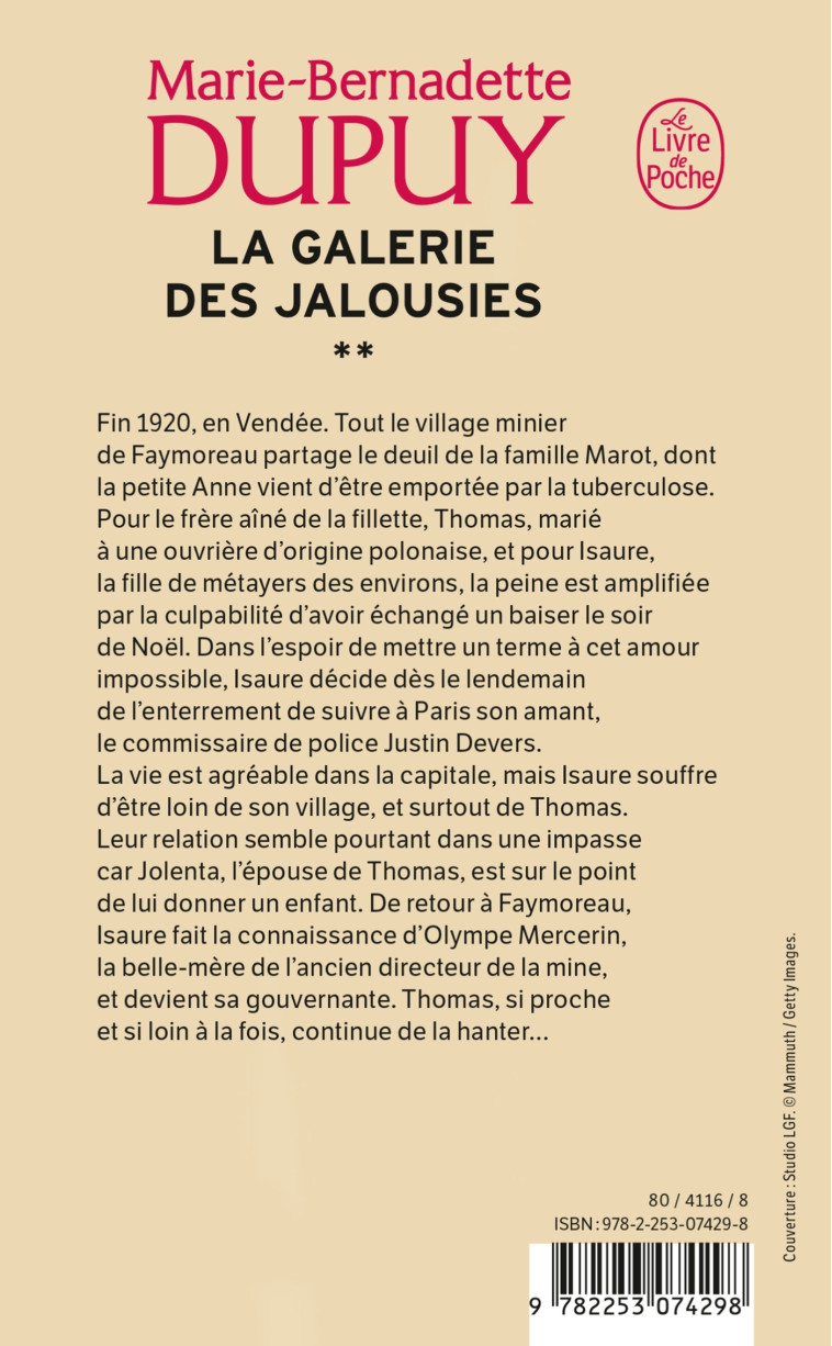 La Galerie des jalousies, Tome 2 - Marie-Bernadette Dupuy - LGF