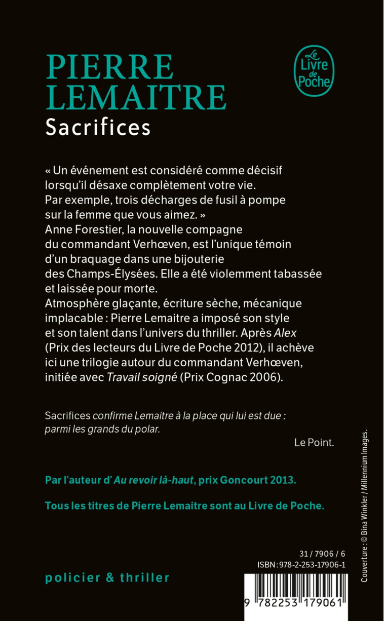 Sacrifices - Pierre Lemaitre - LGF