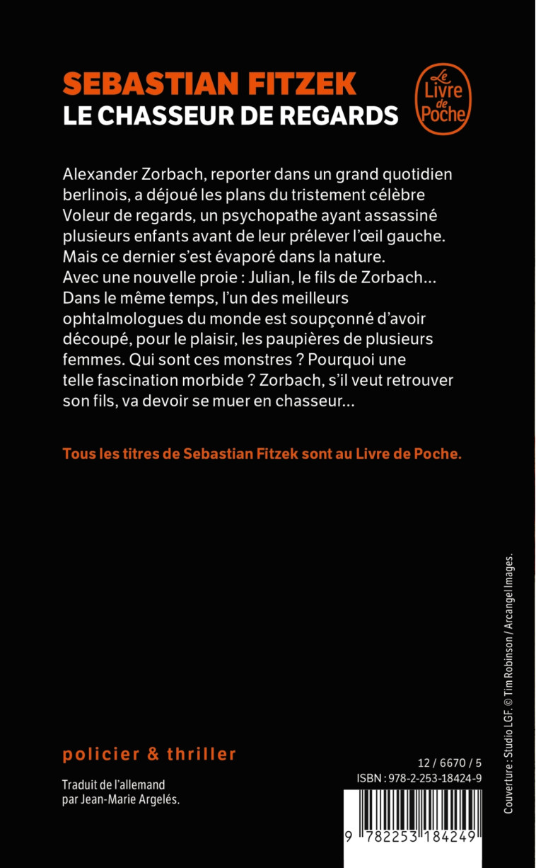 Le Chasseur de regards - Sebastian Fitzek - LGF