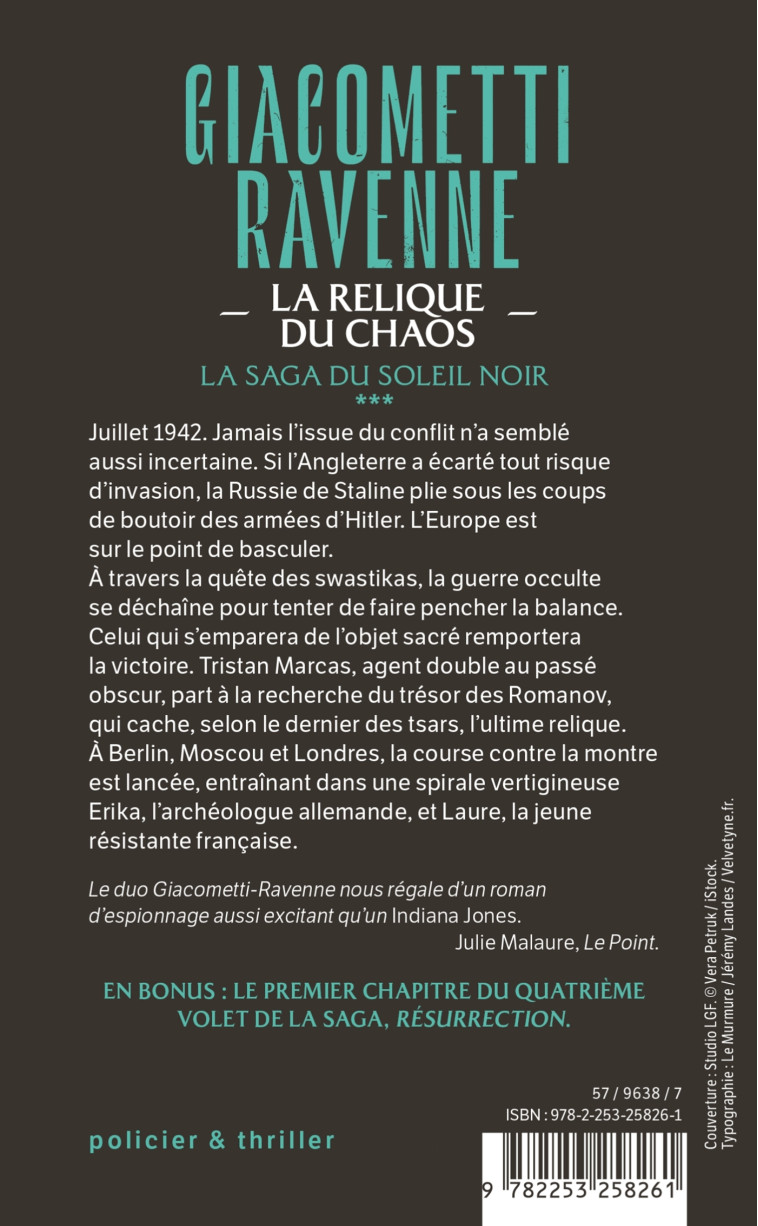 La Relique du chaos (La Saga Soleil noir, Tome 3) - Éric Giacometti - LGF