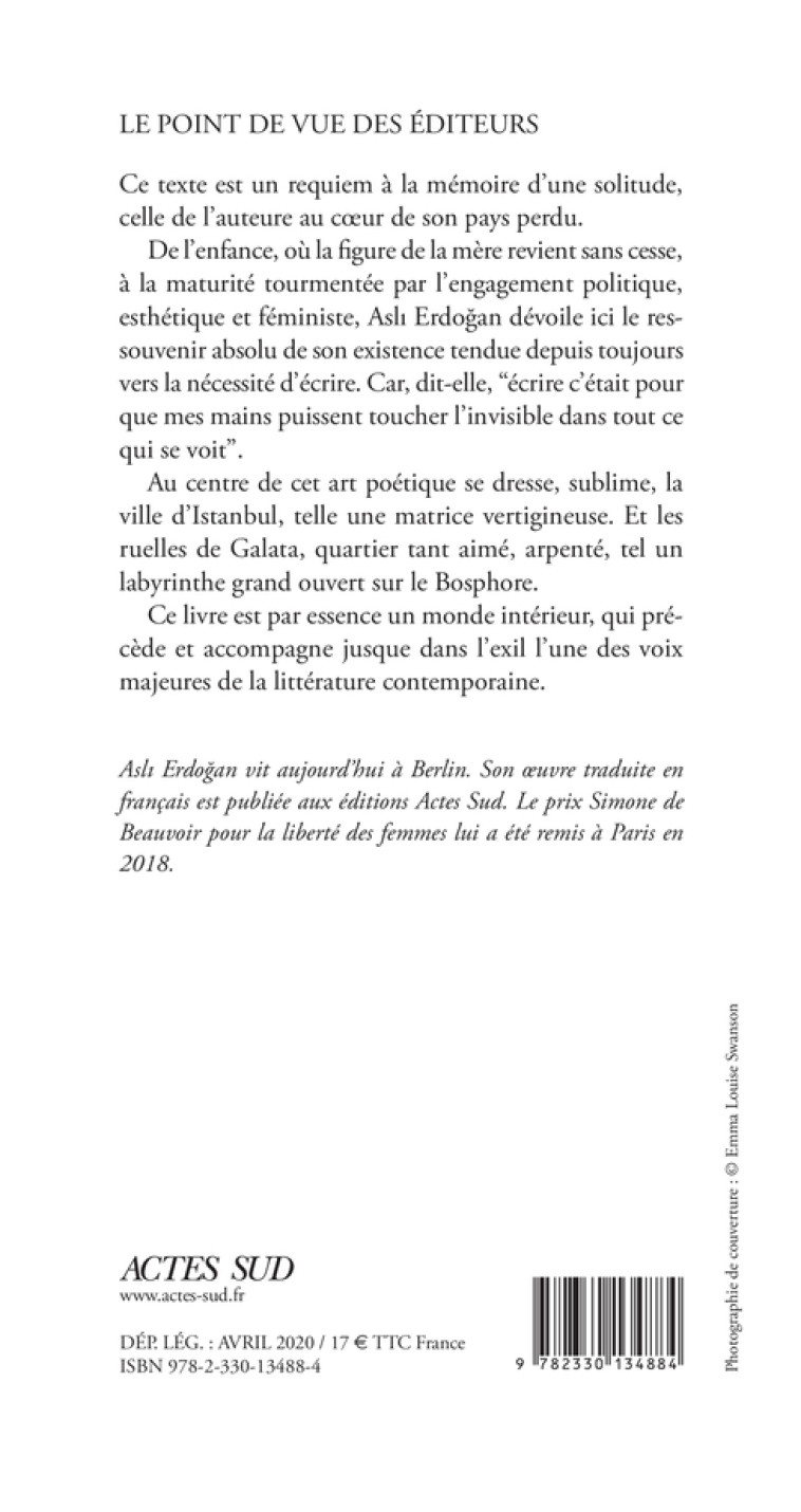 Requiem pour une ville perdue - Asli Erdogan - ACTES SUD