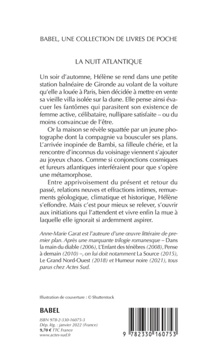 La Nuit atlantique - Anne-Marie Garat - ACTES SUD