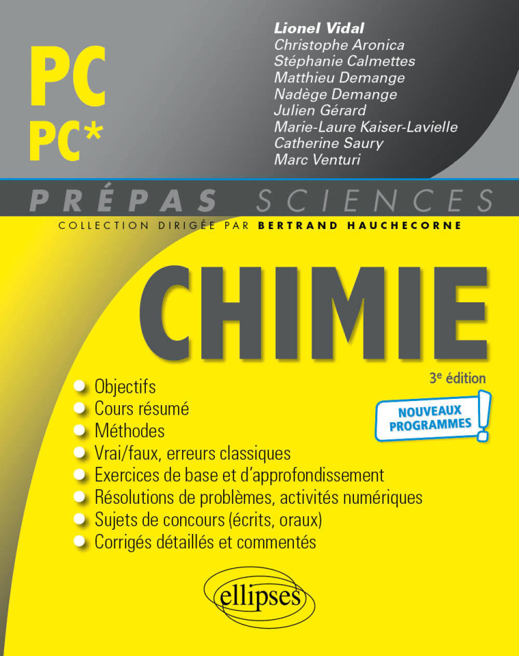 Chimie PC/PC* - Programme 2022 - Lionel Vidal - ELLIPSES