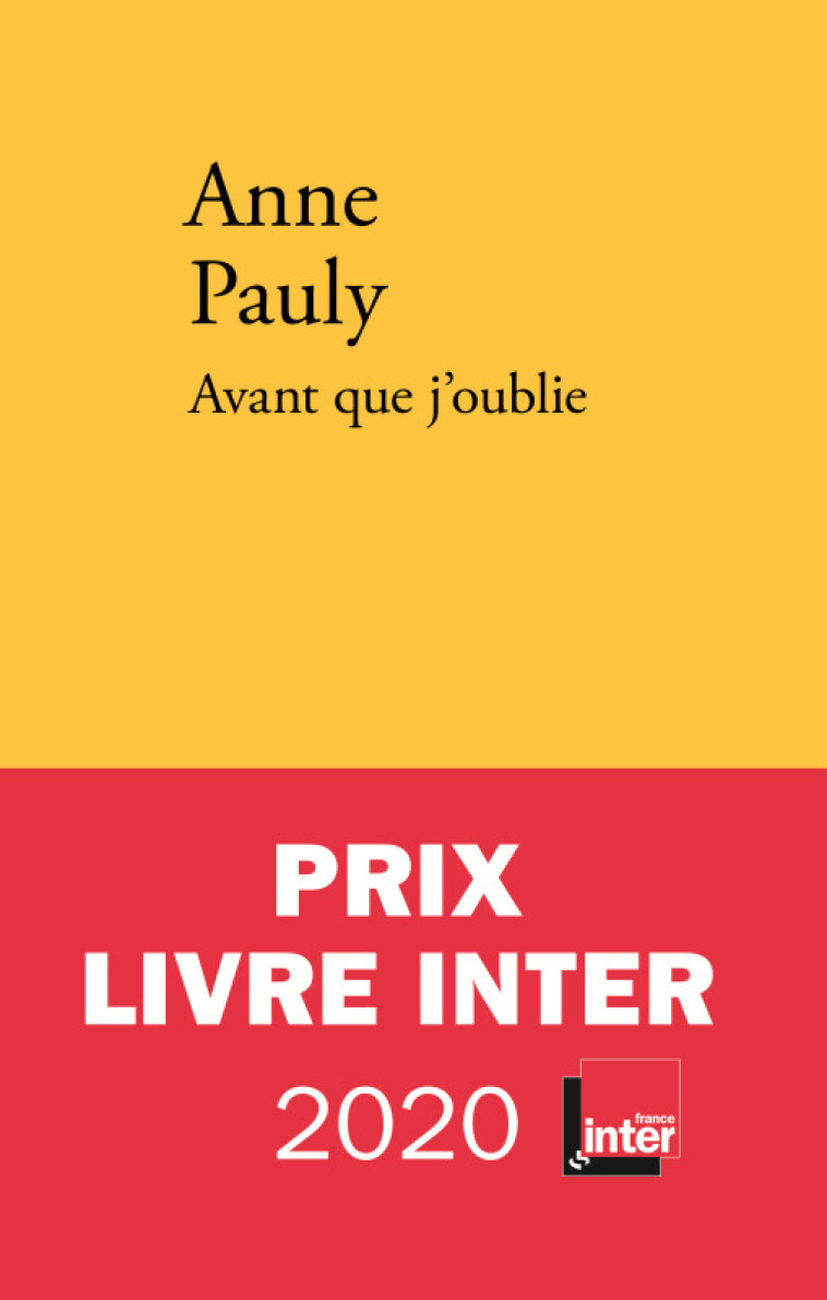 Avant que j'oublie - Anne PAULY - VERDIER