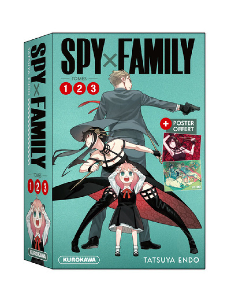 COFFRET - Spy x Family - tomes 1-2-3 + poster - Tatsuya Endo - KUROKAWA