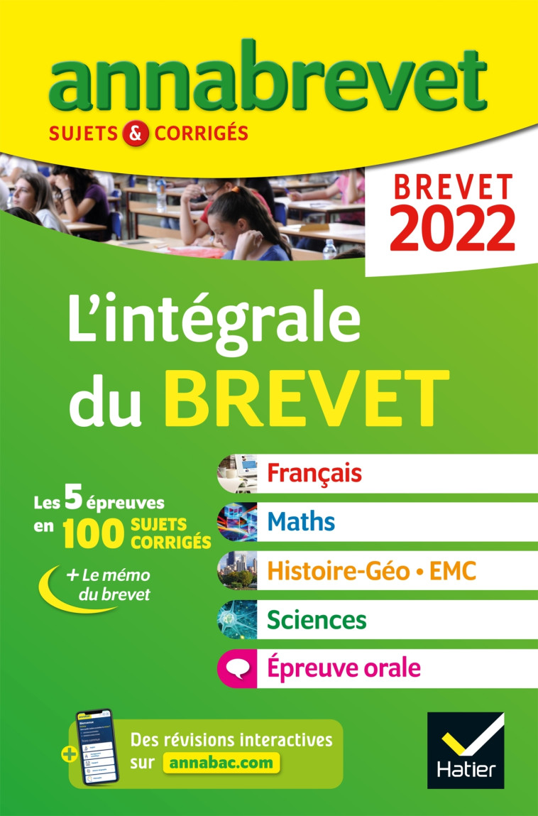 Annales du brevet Annabrevet 2022 L'intégrale du brevet - toutes les matières 3e -   - HATIER