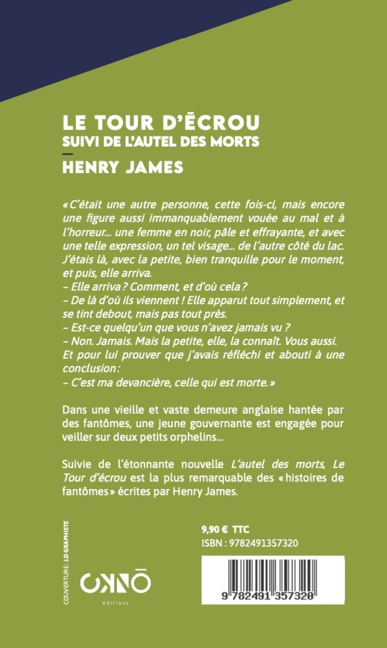 Le tour d’écrou suivi de l'autel des morts - Henry James - OKNO EDITIONS