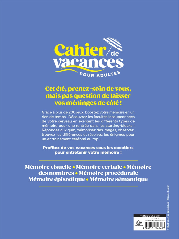 Le cahier de vacances pour adultes - Mémoire Booster -   - MARABOUT