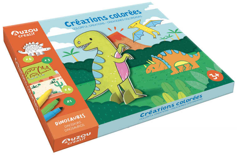 MON COFFRET D'ARTISTE - CRÉATIONS COLORÉES - DINOSAURES - Andy PASSCHIER - AUZOU