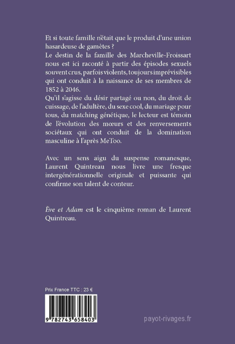 Eve et Adam - Laurent Quintreau - RIVAGES