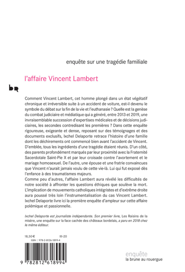 L'affaire Vincent Lambert - Ixchel Delaporte - ROUERGUE