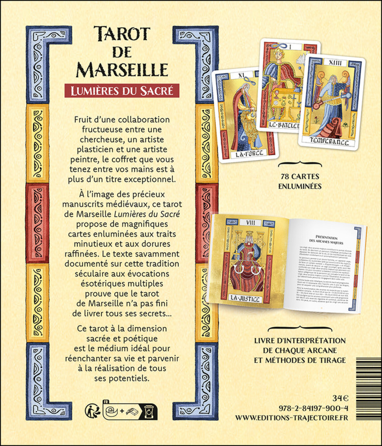 Tarot de Marseille - Lumières du Sacré - Coffret - CHRISTIANE LABORDE - TRAJECTOIRE