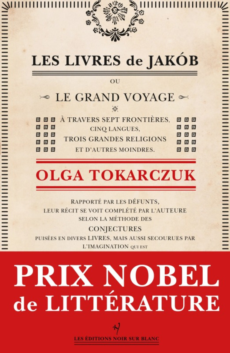 Les livres de jakób - Olga Tokarczuk - NOIR BLANC